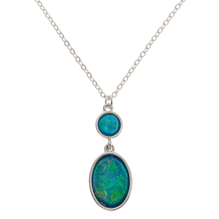 Silver Aquatic Pendant Necklace - Turquoise,