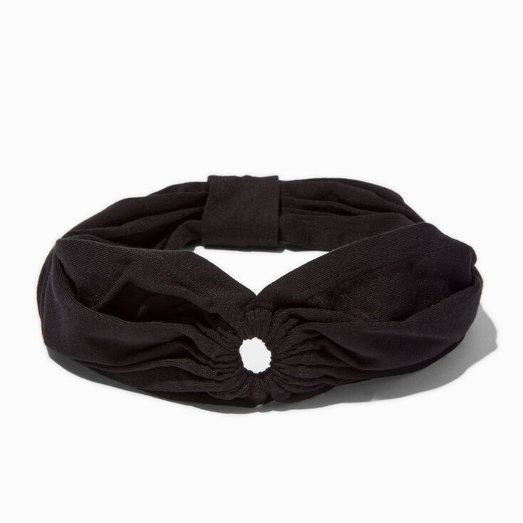 Black Ruched Keyhole Headwrap,