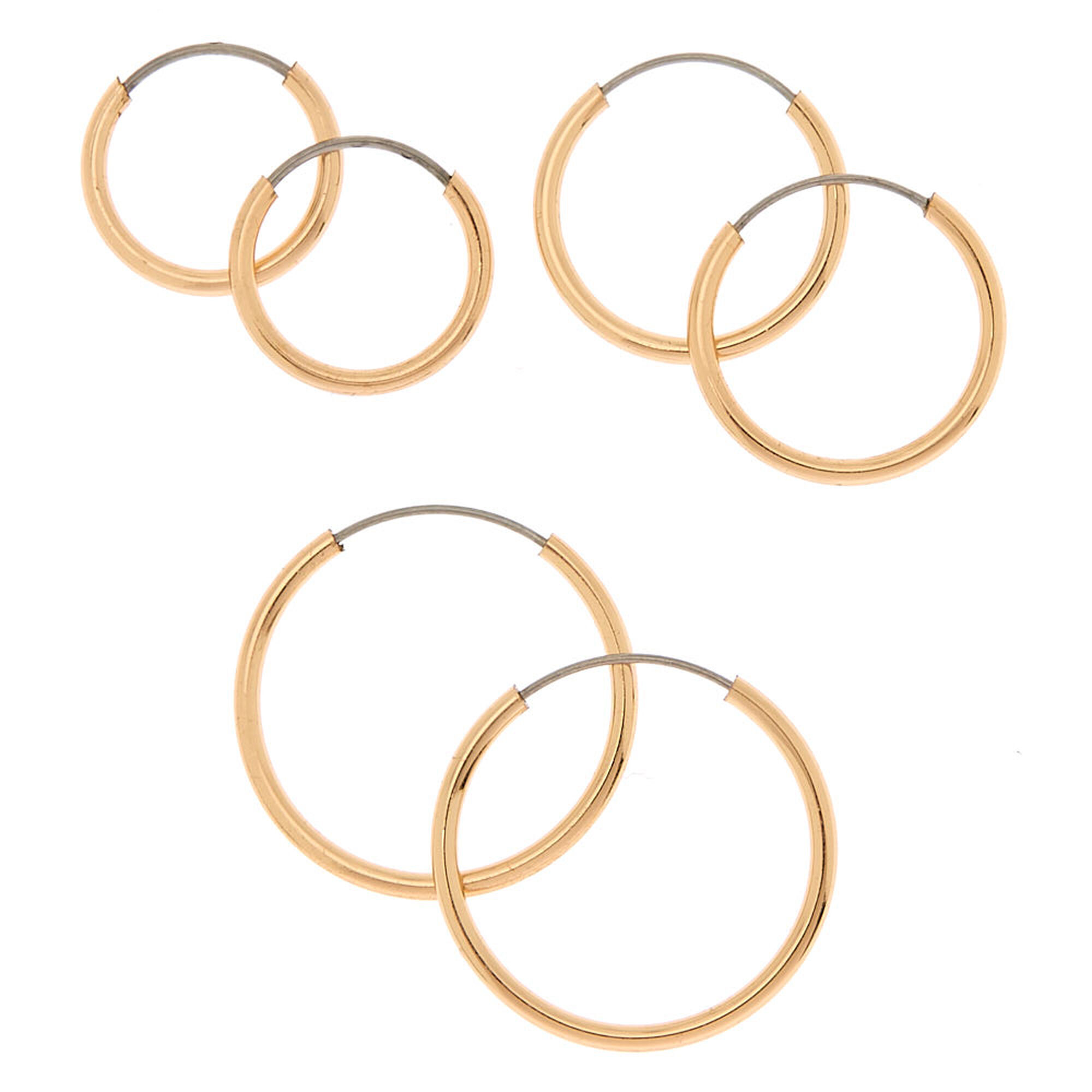 Graduated hoop online earring set