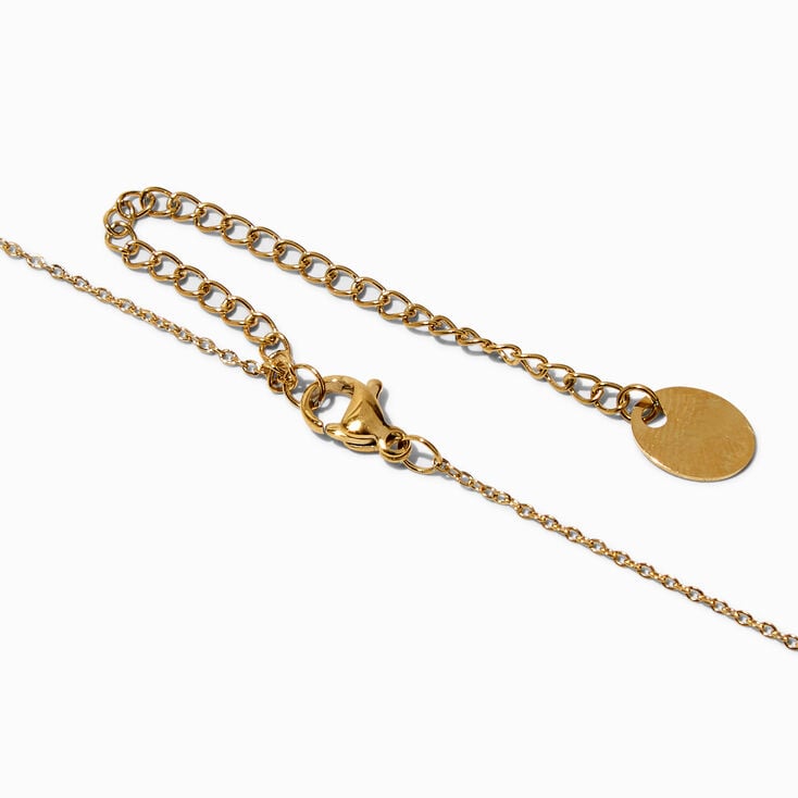 Gold-tone Stainless Steel Heart Pendant Necklace,