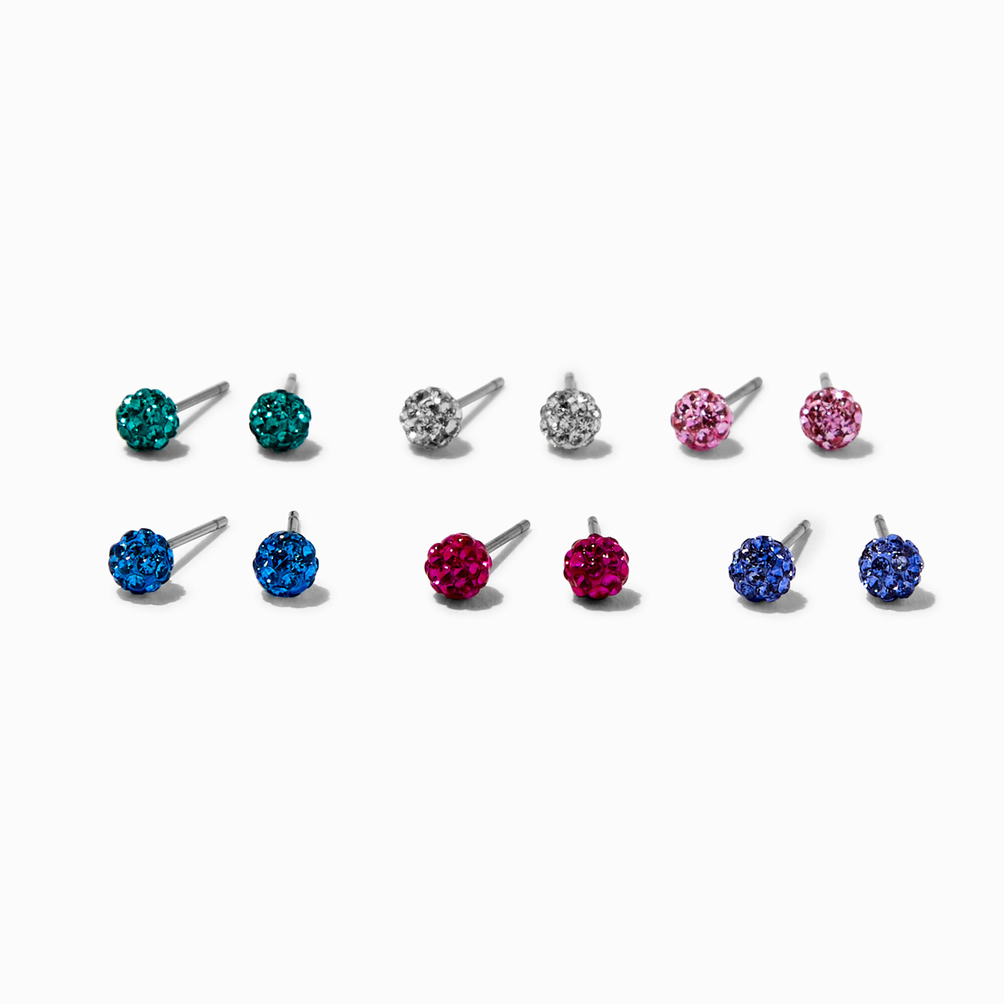View Claires Crystal Fireball Stud Earrings 6 Pack information