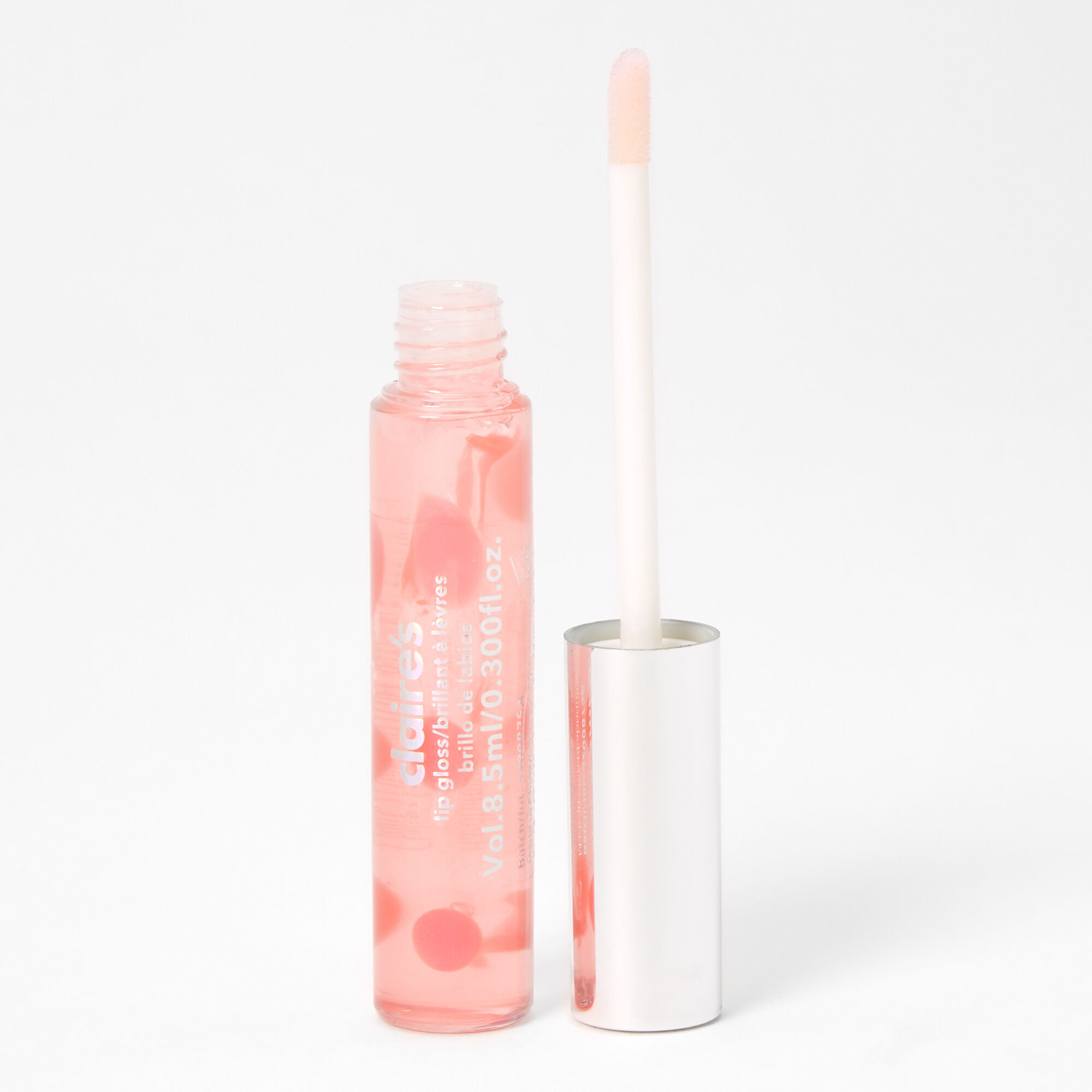 Coral Polka Dot Lip Gloss Tube,