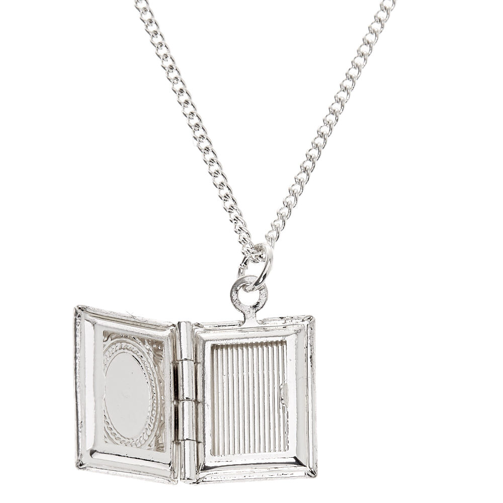 Silver Storybook Locket Pendant Necklace,