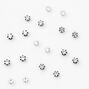 Mixed Metal 6MM Round Magnetic Stud Earrings - 9 Pack,