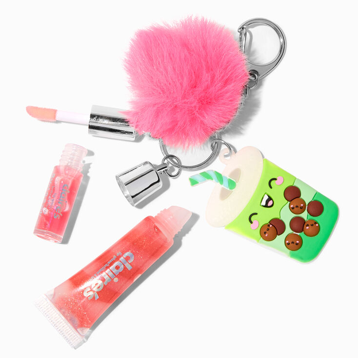 Claire's Boba Tea Lip Gloss Keychain