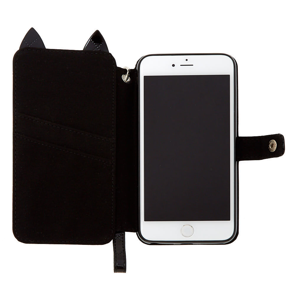 Black Cat Folio Phone Case - Black,