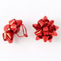 Holiday Bow Clip On Earrings - Red,