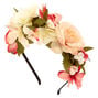Ivory &amp; Pink Flower Headband,