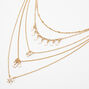 Gold Mixed Celestial Chain Multi Strand Necklace,