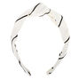 Striped Knotted Headband - White,