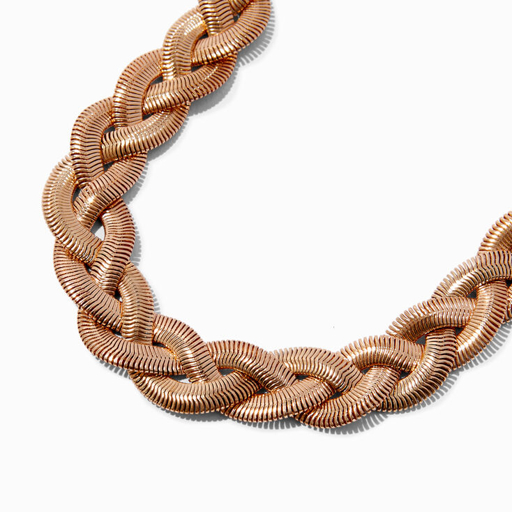 Gold-tone Braided Chain Necklace,