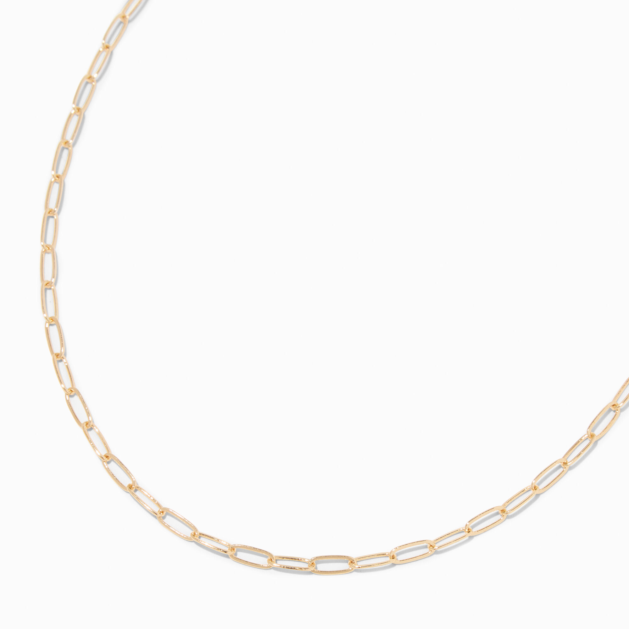 View Claires Paper Clip Chain Necklace Gold information