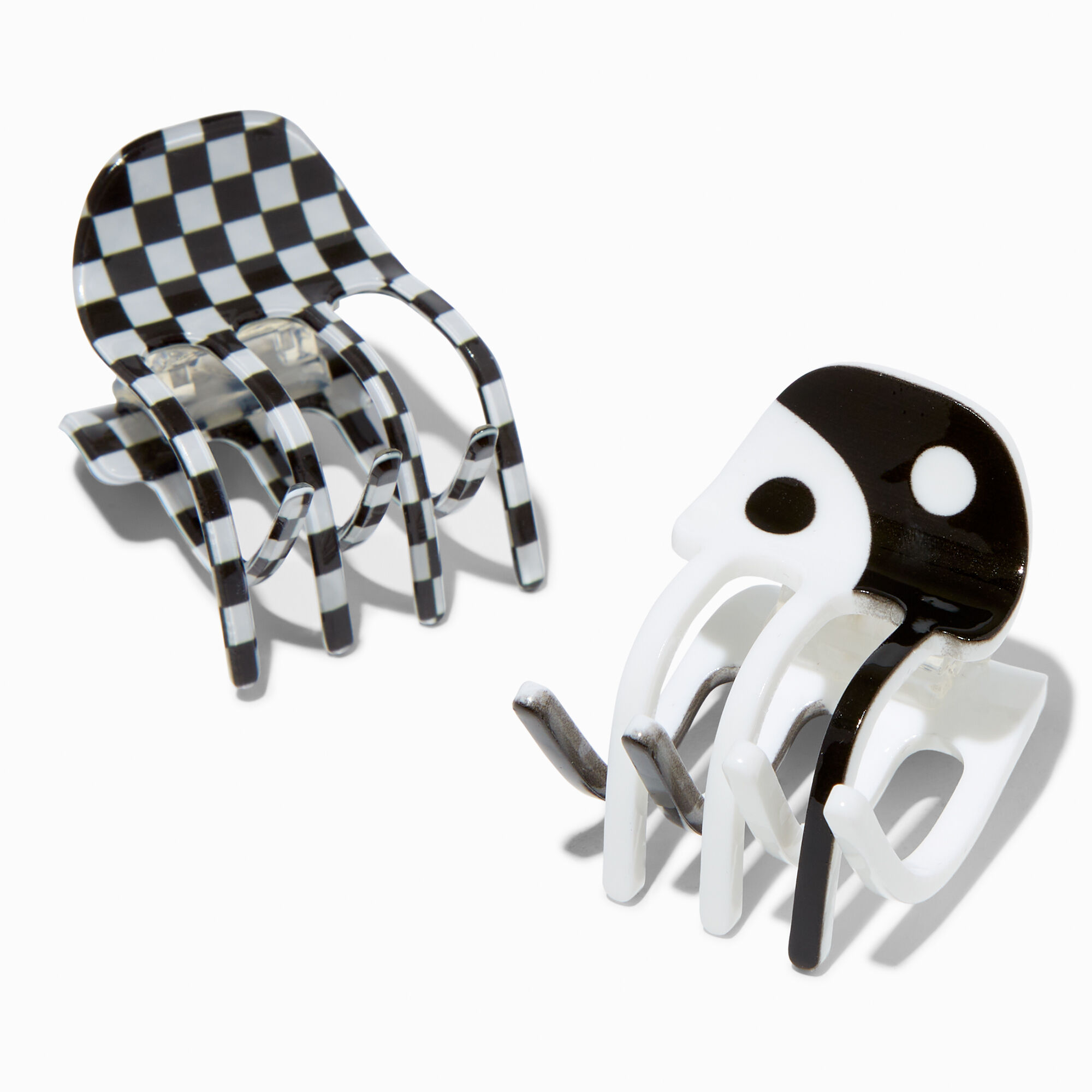 Yin Yang & Checkerboard Small Hair Claws (2 Pack),