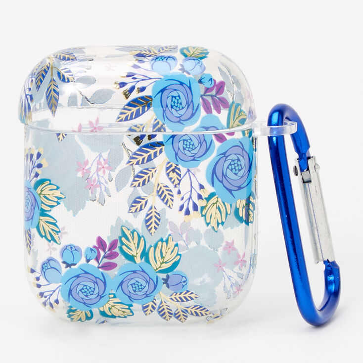 Claire's Étui pour écouteurs floral bleu marine - Compatible avec les AirPods® de Apple