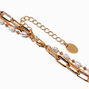 Gold-tone Mixed Chain Multi-Strand Necklace,