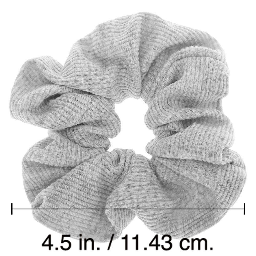 Medium Ribbed Hair Scrunchie - Light Grey,