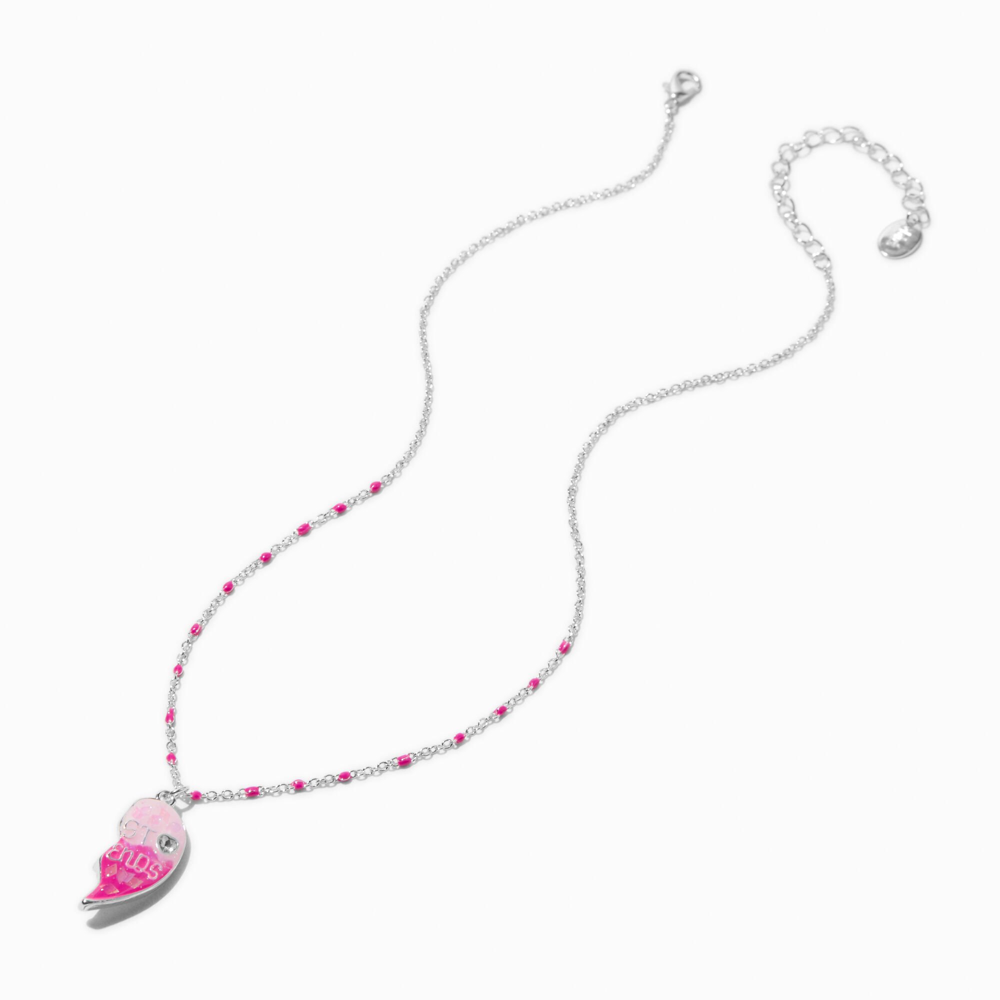 Best Friends Glow In the Dark Heart Pendant Necklaces - 2 Pack,