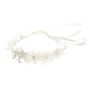 Applique Stone Flower Headwrap - White,