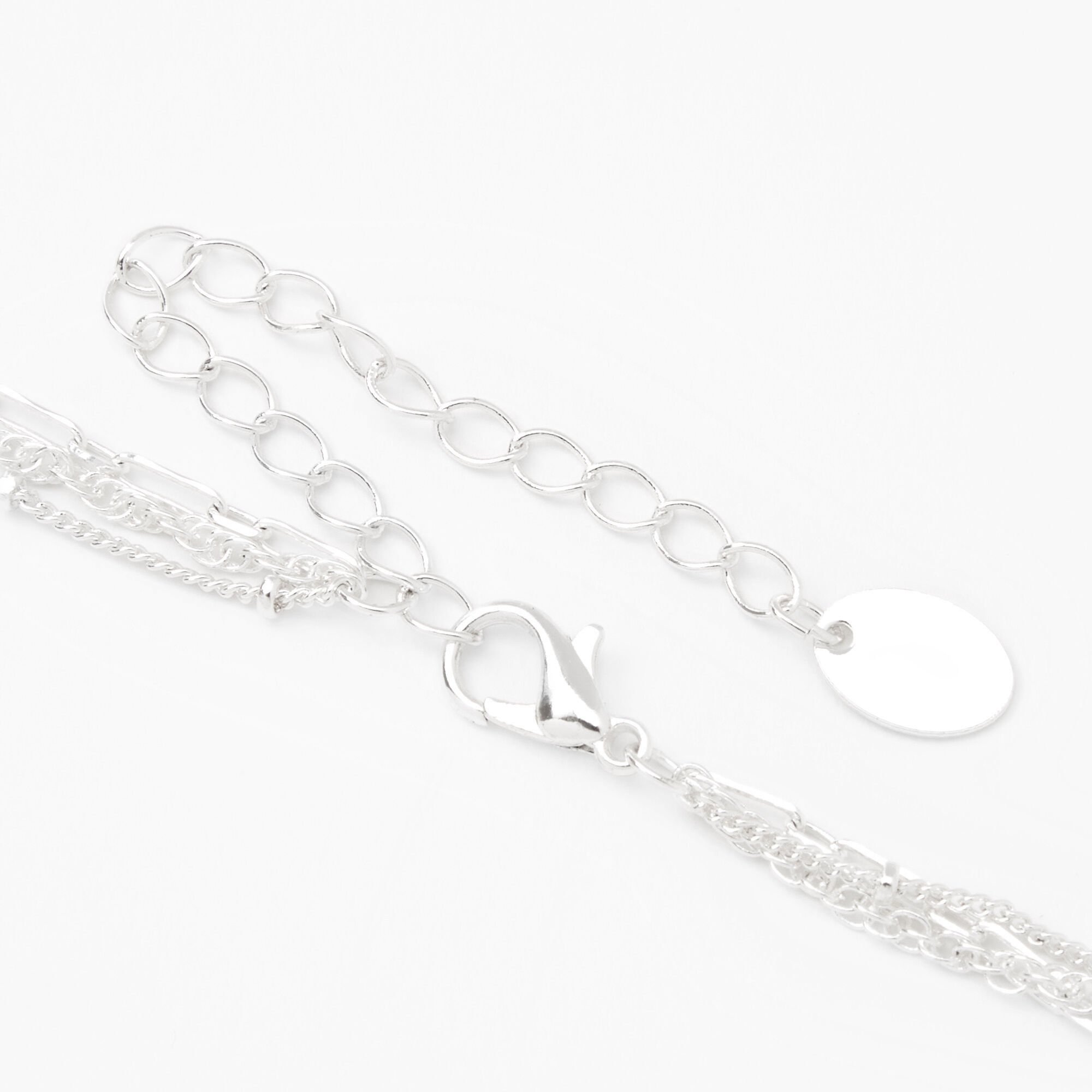Silver Star Toggle Multi Strand Necklace,