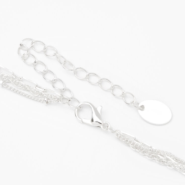 Silver Star Toggle Multi Strand Necklace,