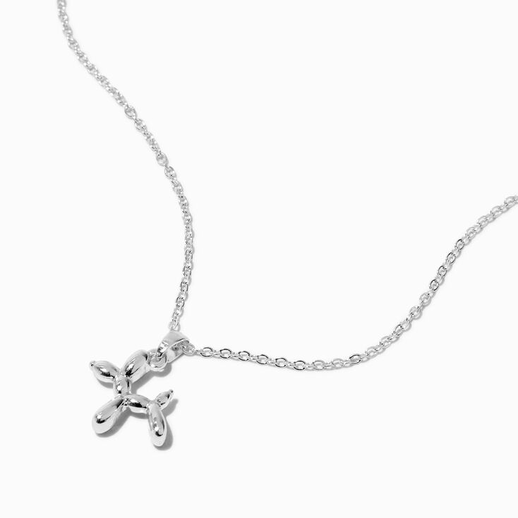 Silver-tone Mini Balloon Animal Pendant Necklace,