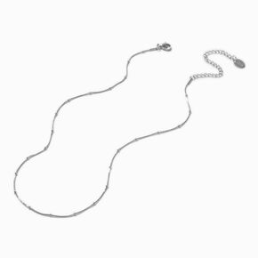 Silver-tone Stainless Steel Satellite Chain Necklace,