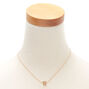 Gold Stone Initial Pendant Necklace - R,