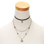 Hematite Starburst Multi Strand Choker Necklace - Black,