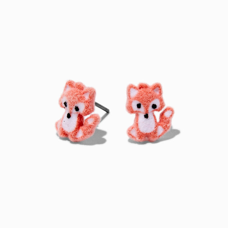 Fuzzy Fox Stud Earrings,