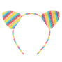 Claire&#39;s Club Rainbow Glitter Cat Ears Headband,