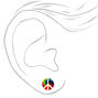 Rainbow Tie Dye Peace Sign Stud Earrings,