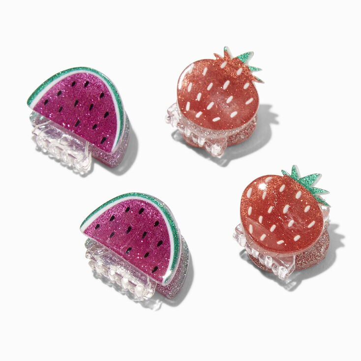 Claire&#39;s Club Glitter Fruit Hair Claws &#40;4 Pack&#41;,
