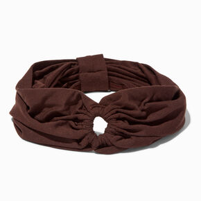Brown Ruched Keyhole Headwrap,