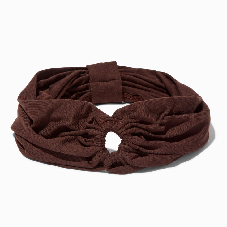 Brown Ruched Keyhole Headwrap,