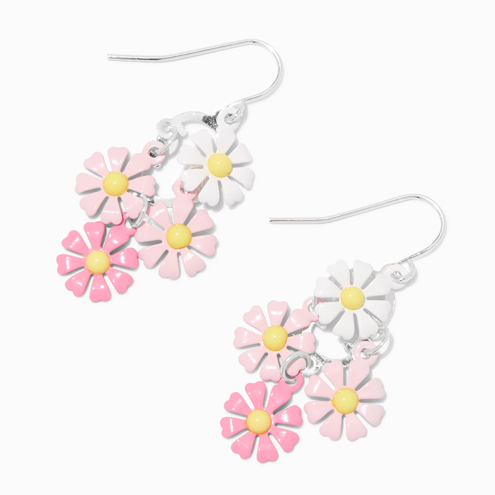 View Claires 15 Daisy Drop Earrings Pink information