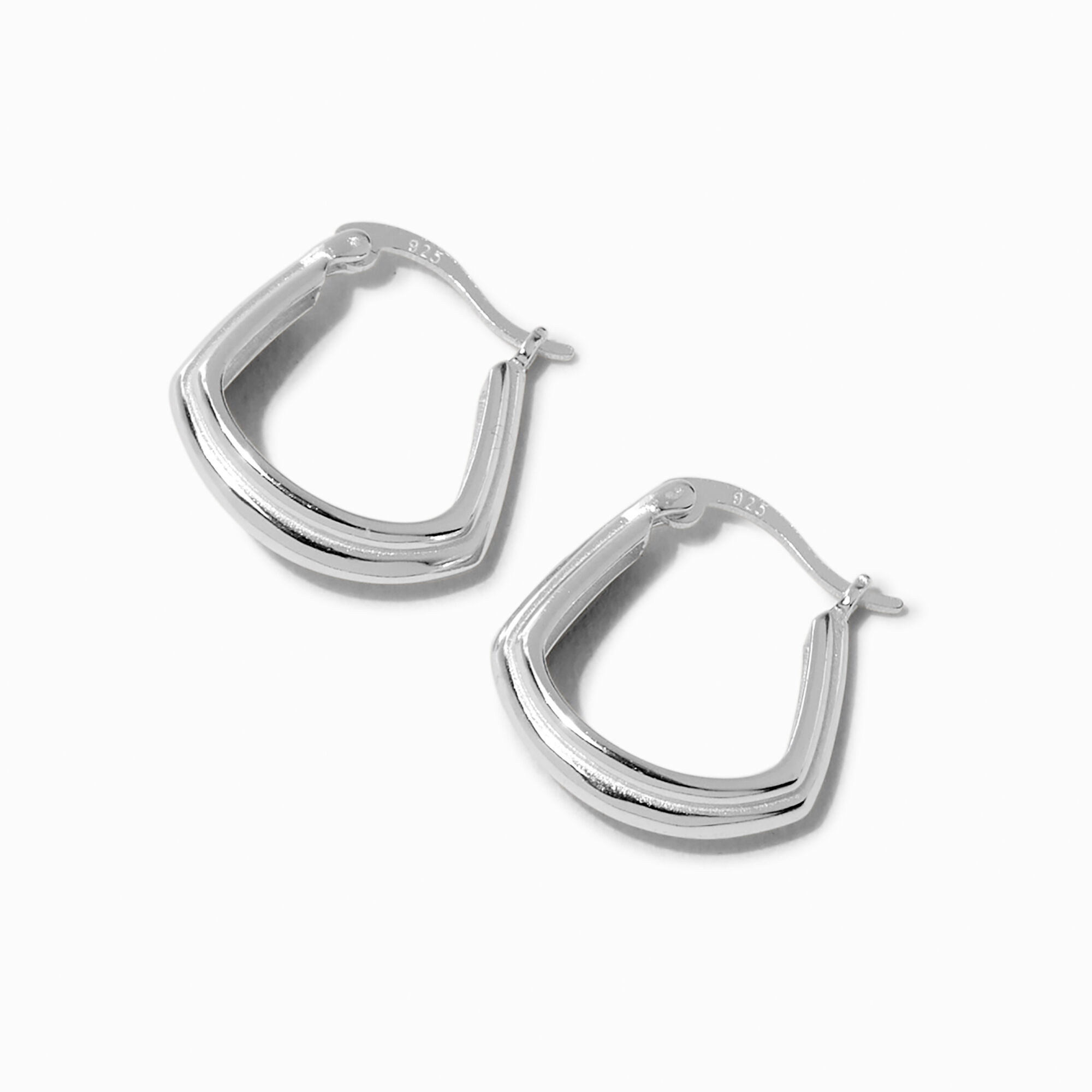 View C Luxe By Claires 14MM Fancy Hoop Earrings Silver information