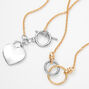 Collier avec breloque c&oelig;urs et fermoir en T en m&eacute;taux mixtes,