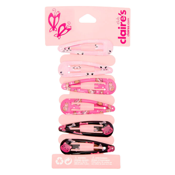 Claire&#39;s Club Kitty Cat Snap Hair Clips - 6 Pack,