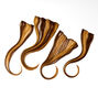 Extensions de cheveux synth&eacute;tiques &agrave; clip avec d&eacute;grad&eacute; de couleurs - Ch&acirc;tain, lot de 4,