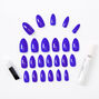 Glossy Stiletto Faux Nail Set - Blue, 24 Pack,