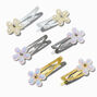 Claire&#39;s Club Pearl Flower Snap Hair Clips - 6 Pack,