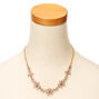 Rose-Gold Pink Floral Gem Statement Necklace,