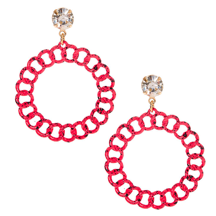 Claire's Pendantes maillon de chaîne 8 cm - Rose