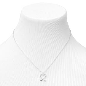 Silver Arrow Heart Pendant Necklace,