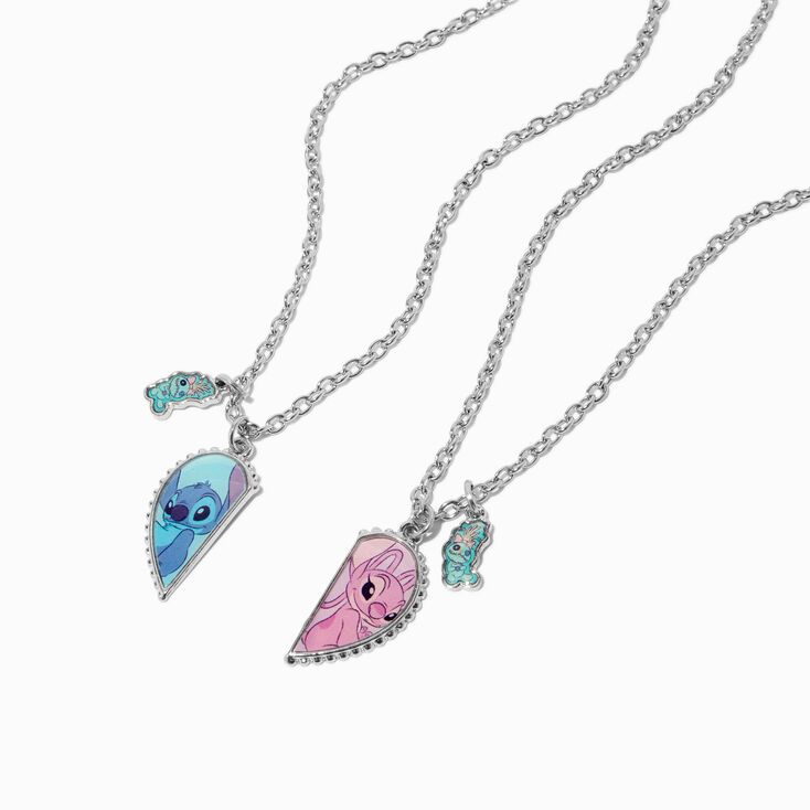 Disney Stitch Claire&#39;s Exclusive BFF Split Heart Necklace Set - 2 Pack,