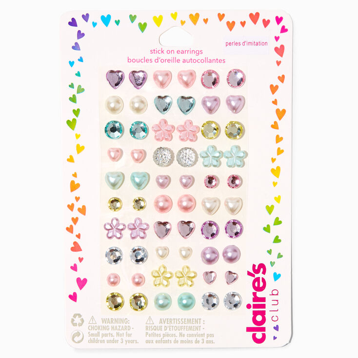 Claire's Club Pastel Stick On Earrings - 30 Pack
