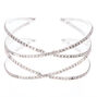 Silver Rhinestone Criss Cross Cuff Bracelet,