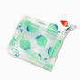 Green Strawberry Print Clear Wallet With Lanyard,
