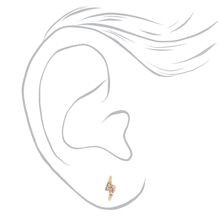 Gold-tone Celestial Stud Earrings - 3 Pack,