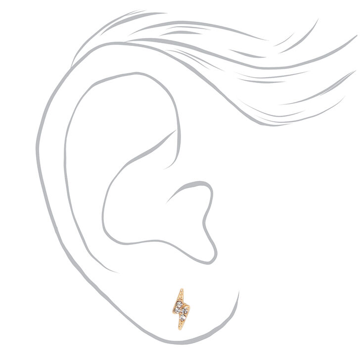 Gold Celestial Stud Earrings &#40;3 Pack&#41;,